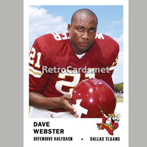 1961F Dave Webster Dallas Texans