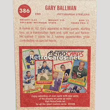 1963T Pittsburgh Steelers RetroCards Set