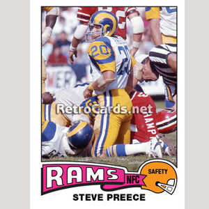 1975T Steve Preece Los Angeles Rams