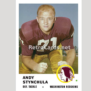 1961F Andy Stynchula Washington Redskins – RetroCards