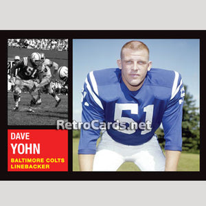 1962T Dave Yohn Baltimore Colts