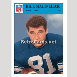 1966P Bill Malinchak Detroit Lions