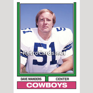 1974T Dave Manders Dallas Cowboys