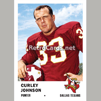 1961F Curley Johnson Dallas Texans