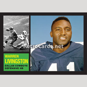1962T Warren Livingston Dallas Cowboys