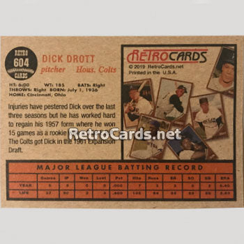 1962T Houston Colt .45s RetroCards Set