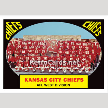 1967T Team Card Kansas City Chiefs