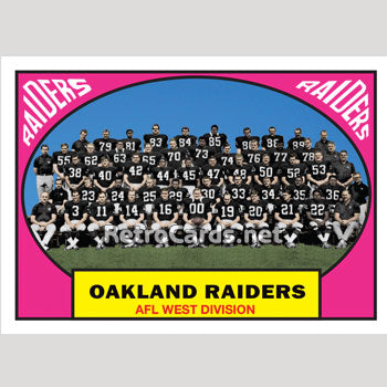1967T Team Card Oakland Raiders