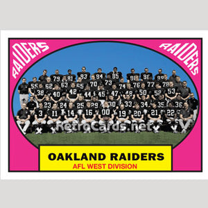 1967T Team Card Oakland Raiders