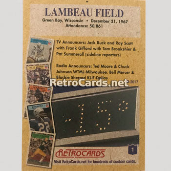 1968P Ice Bowl Championship RetroCards Set
