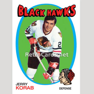 1971-72O Jerry Korab Chicago Blackhawks