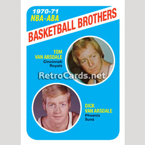 1971-72T Basketball Brothers - Dick & Tom Van Arsdale