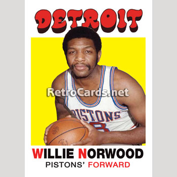 1971-72T Willie Norwood Detroit Pistons