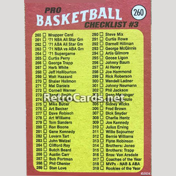 1971-72T NBA ABA Wrapper Card