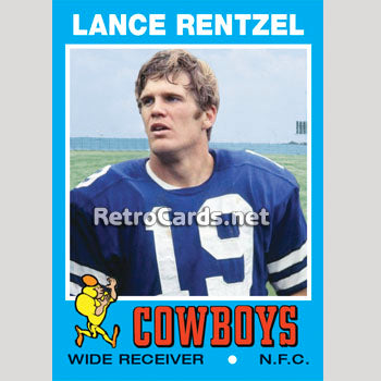 1971T Lance Rentzel Dallas Cowboys