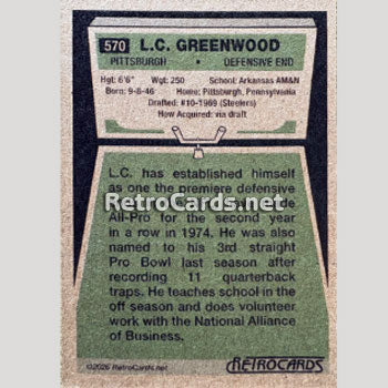 1975T Pittsburgh Steelers RetroCards Set