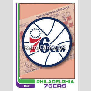 1982-83T Logo Checklist Philadelphia 76ers