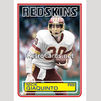1983T  Nick Giaquinto Washington Redskins