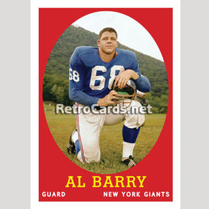 1958T Al Barry New York Giants