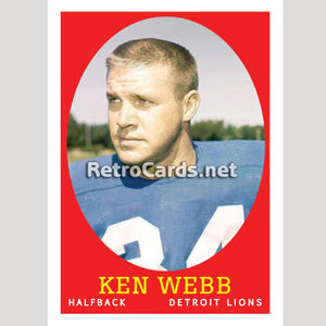 1958T Ken Webb Detroit Lions