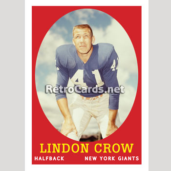 Lindon Crow 1959 Topps New York Giants Football Card – KBK Sports