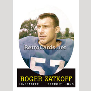 1958T Roger Zatkoff Detroit Lions