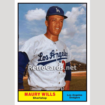 1962 Bell Brand #30 Maury Wills Los Angeles Dodgers Baseball Card Vg/Ex