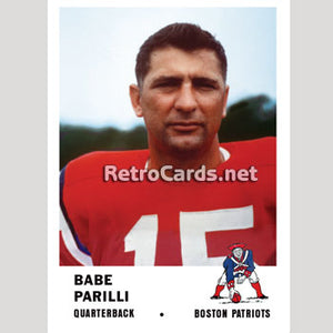 1961F Babe Parilli Boston Patriots