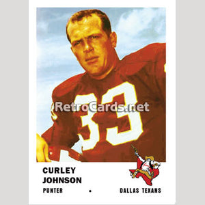 1961F Curley Johnson Dallas Texans