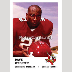 1961F Dave Webster Dallas Texans
