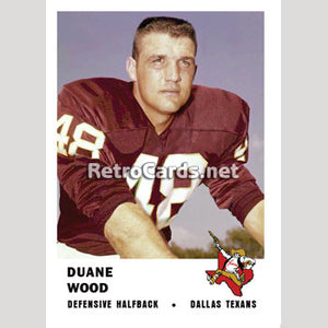 1961F Duane Wood Dallas Texans