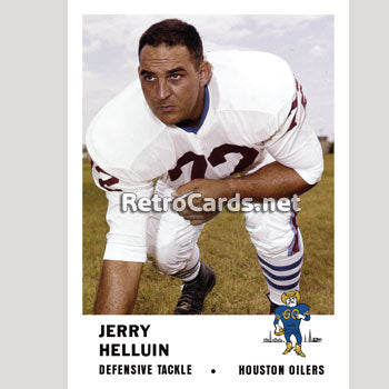 1961F Jerry Helluin Houston Oilers – RetroCards