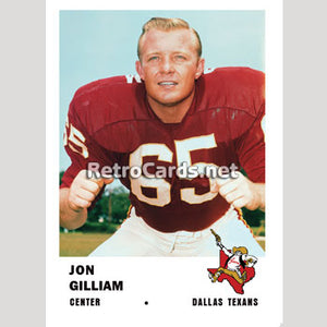 1961F Jon Gilliam Dallas Texans