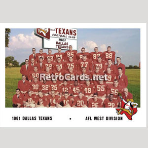 1961F Team Dallas Texans