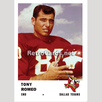 1961F Tony Romeo Dallas Texans – RetroCards