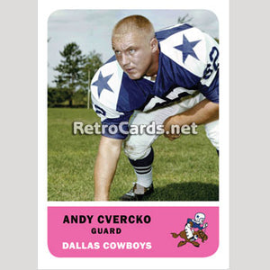 1962F Andy Cvercko Dallas Cowboys