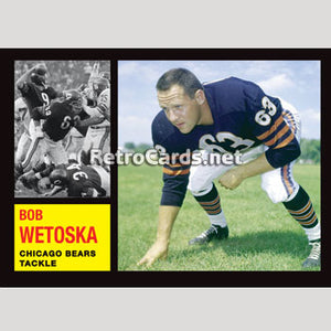 1962T Bob Wetoska Chicago Bears
