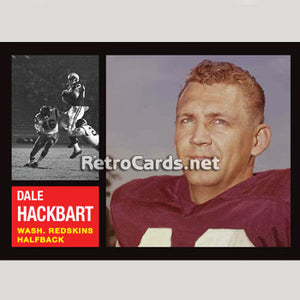 1962T Dale Hackbart Washington Redskins