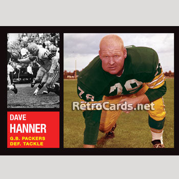 1962T Dave Hanner Green Bay Packers – RetroCards