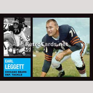 1962T Earl Leggett Chicago Bears