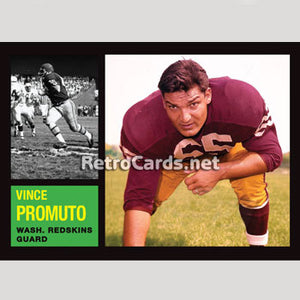 1962T Vince Promuto Washington Redskins