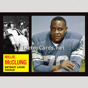 1962T Willie McClung Detroit Lions