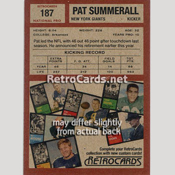 1962T NFL RetroCards Set • Series 1