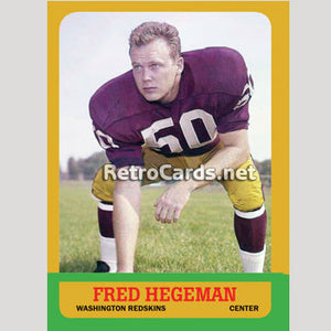 1963T Fred Hegeman Washington Redskins