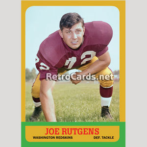 1963T Joe Rutgens Washington Redskins