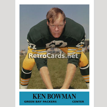 Green Bay Packers KEN BOWMAN Signed Card