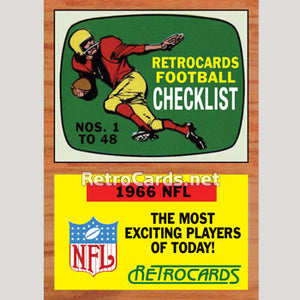 1966T Checklist NFL All Stars