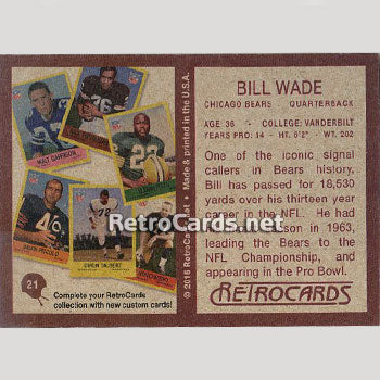 1966P Chicago Bears RetroCards Set