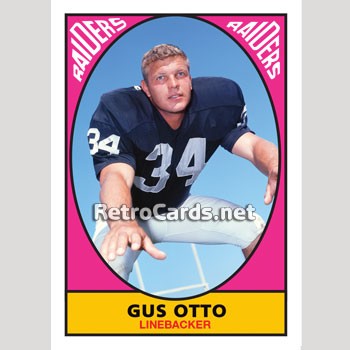 1969 Raiders Team Issue Football Card - Gus Otto