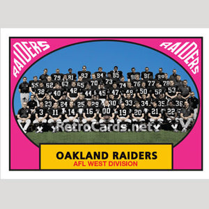 1967T Team Card Oakland Raiders